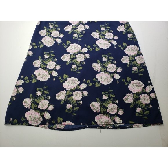 Altar'd State Womens Dress Sleeveless Ruffle Tent Navy Blue Floral Size Medium - Picture 3 of 8